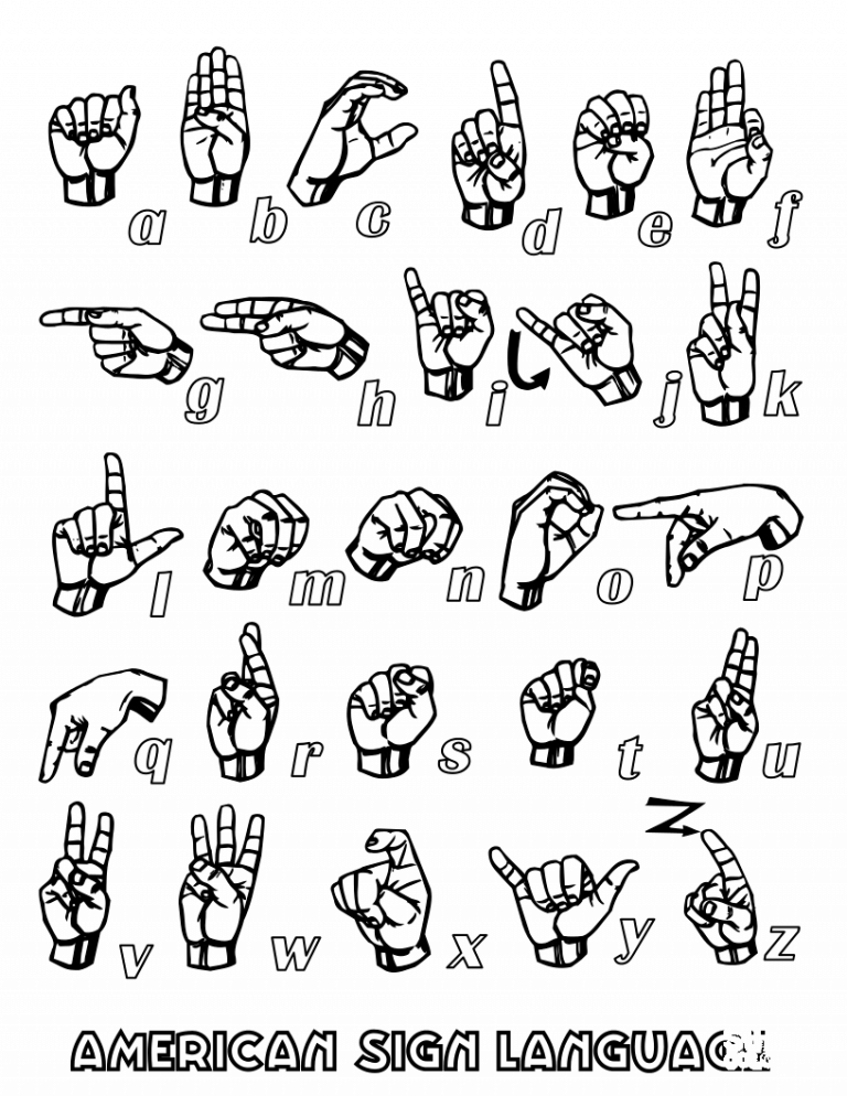 Asl Sign For Coloring 24