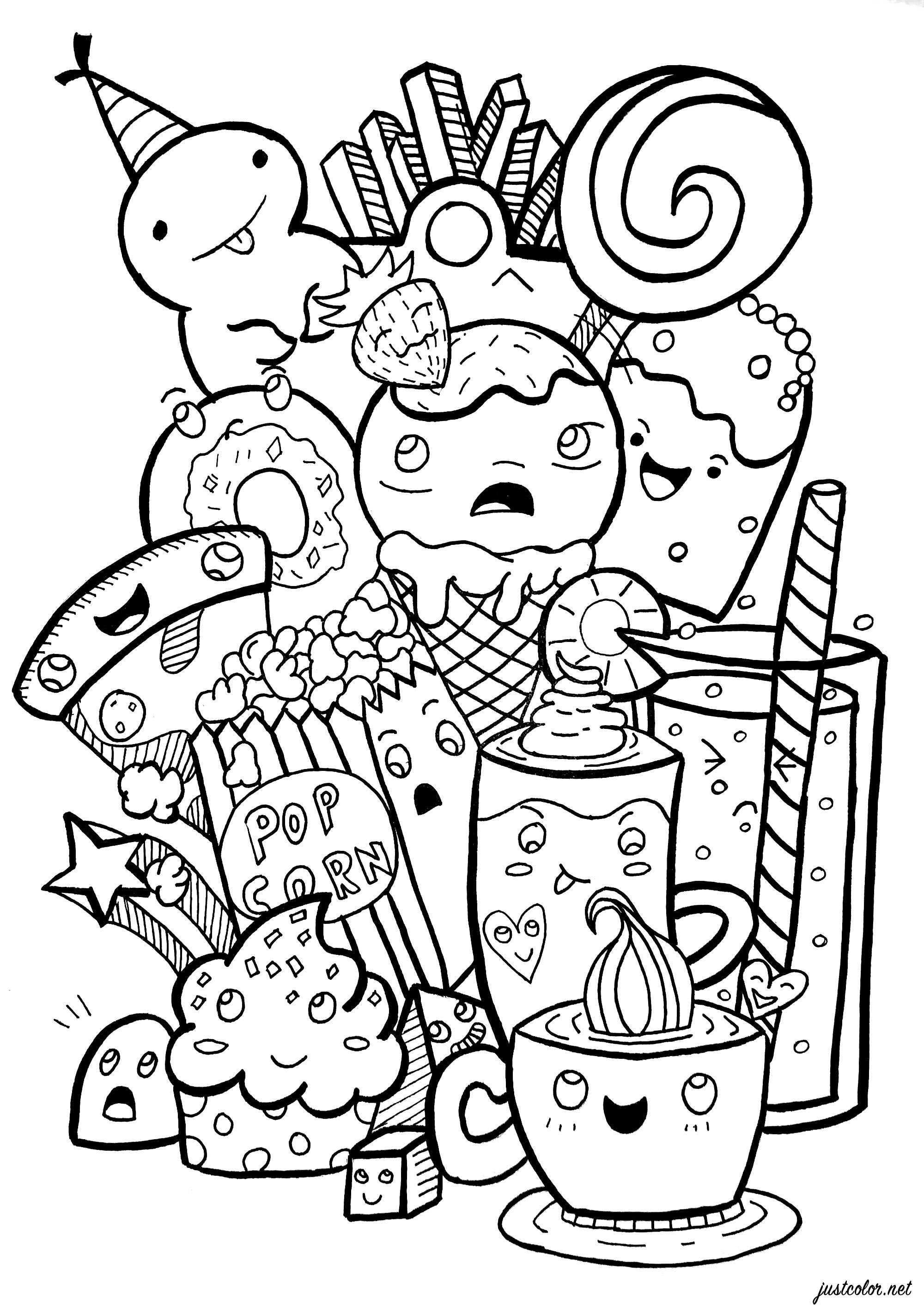 Best 50+ Cute Food Coloring Pages 16