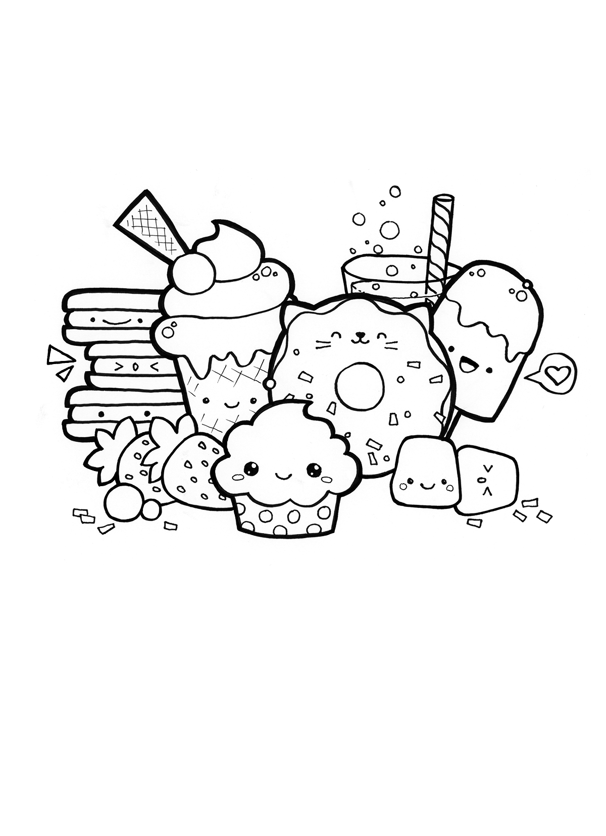 Best 50+ Cute Food Coloring Pages 46