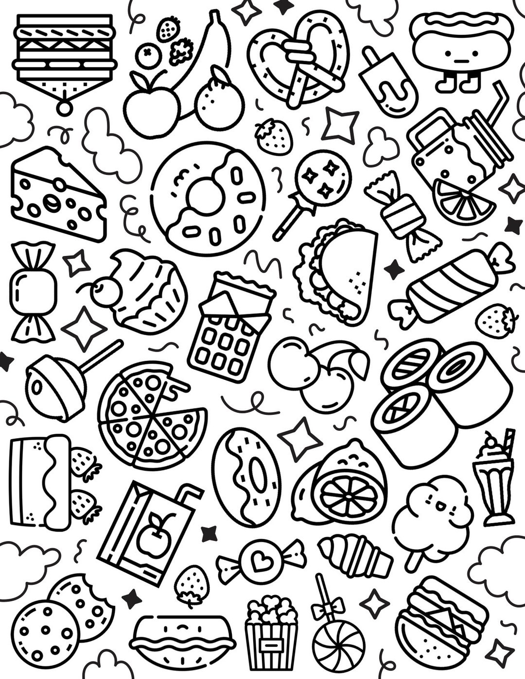 Best 50+ Cute Food Coloring Pages 66