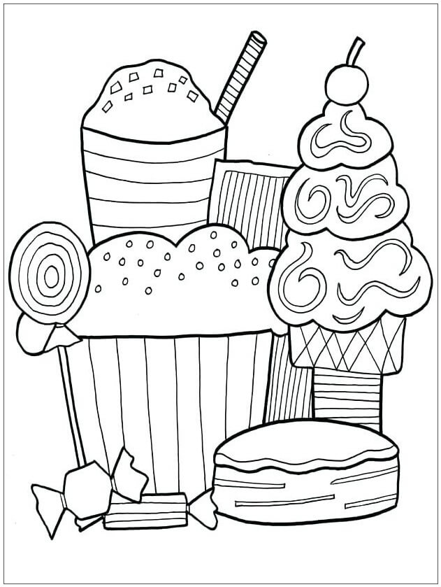 Best 68+ Funny Food Coloring Pages 51
