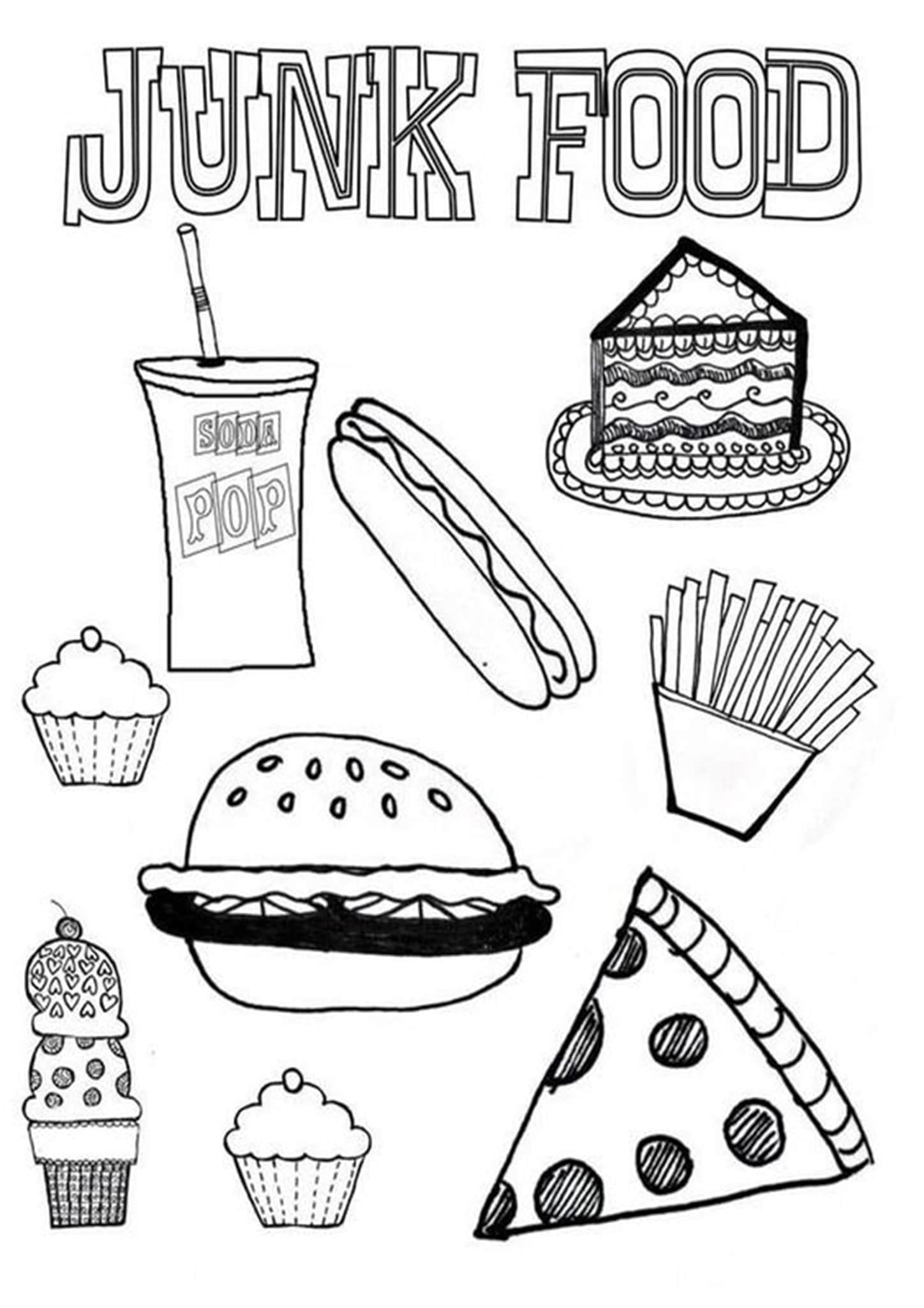 Best 68+ Funny Food Coloring Pages 61