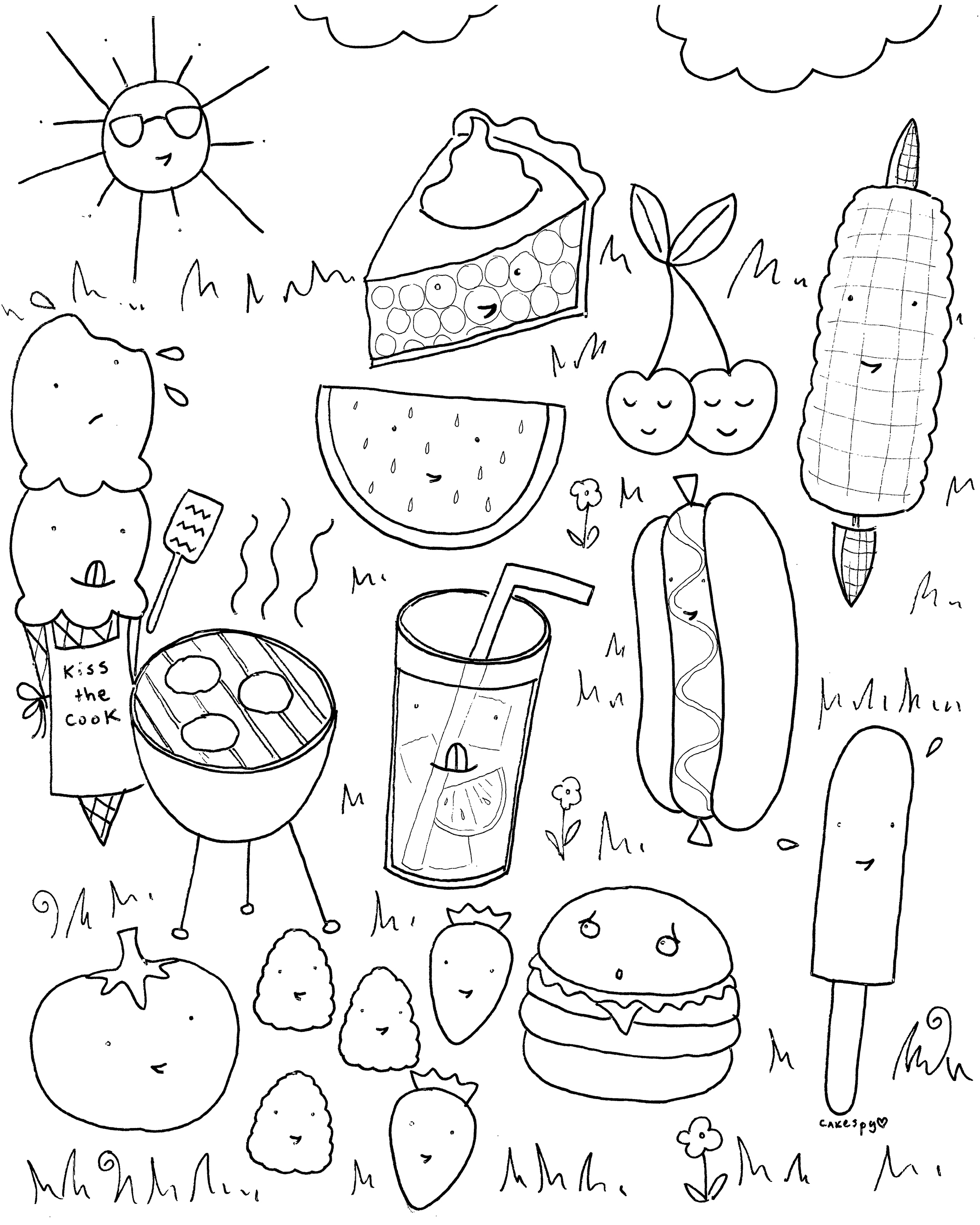 Best 68+ Funny Food Coloring Pages 63