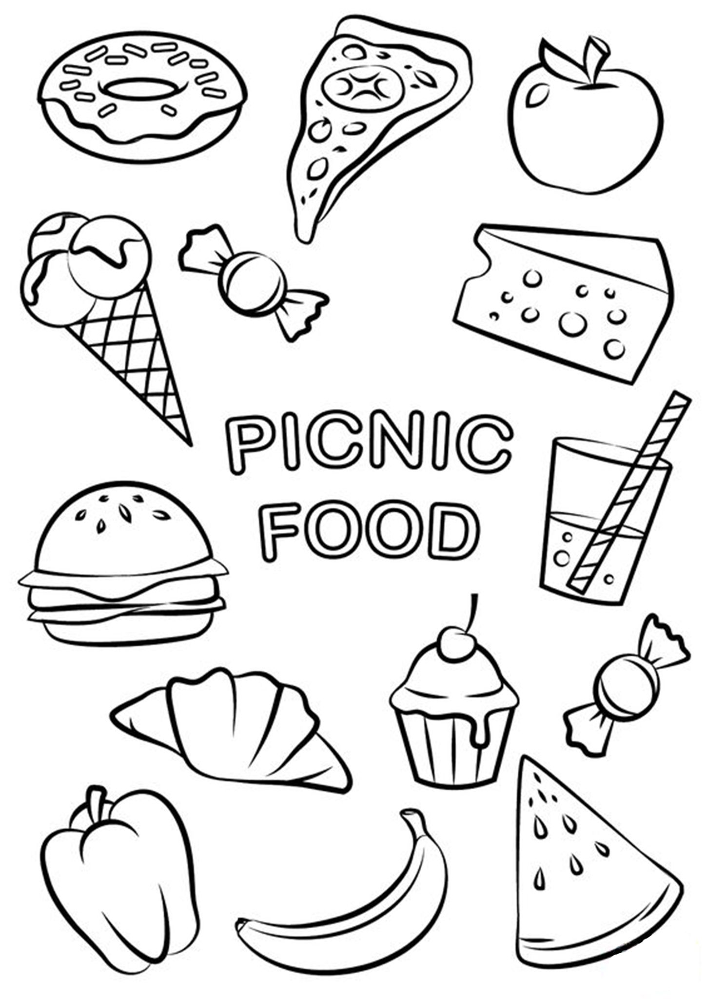 Best 68+ Funny Food Coloring Pages 72