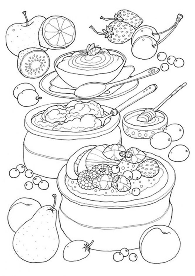 Best 68+ Funny Food Coloring Pages 97