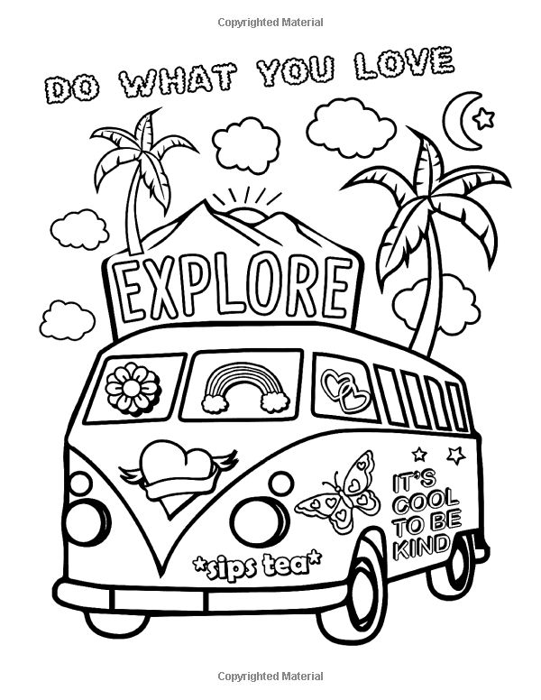 Preppy Coloring Pages Printable 3