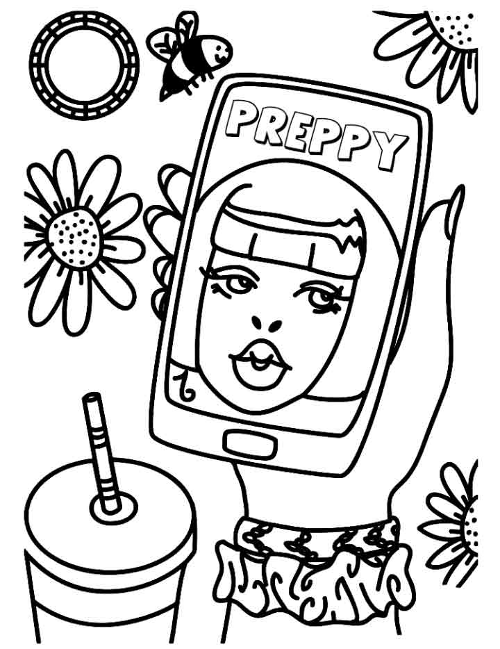 Preppy Coloring Pages Printable 9