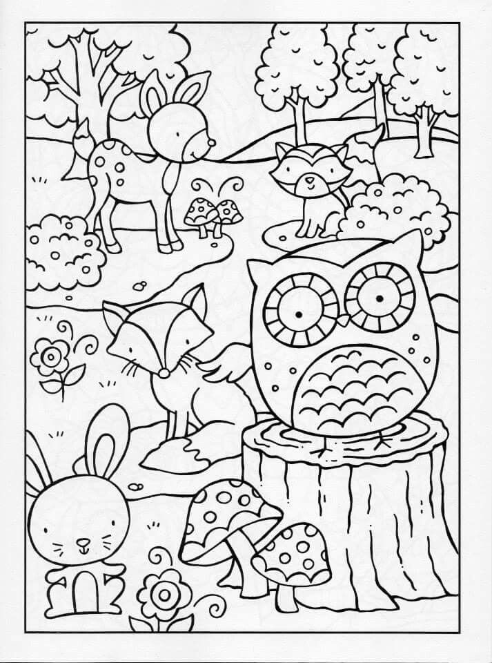 Woodland Creatures Coloring Pages 56