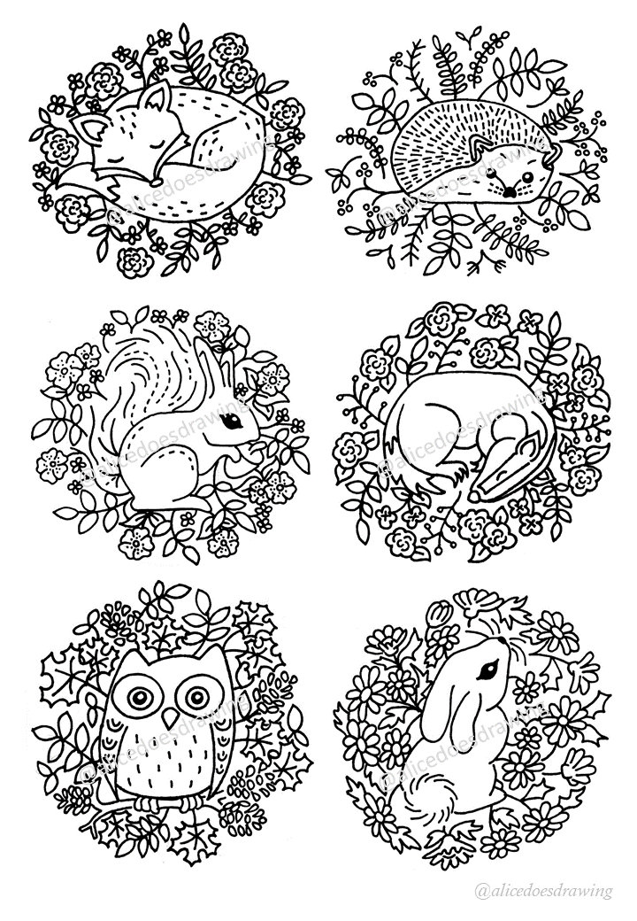 Woodland Creatures Coloring Pages 58