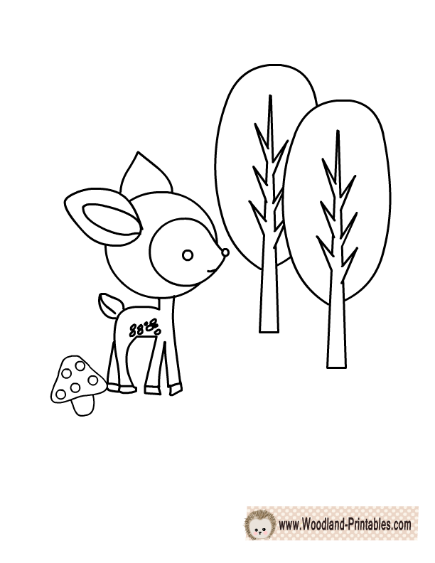 Woodland Creatures Coloring Pages 9