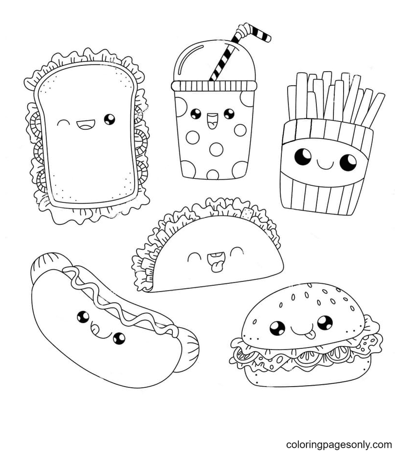 35 Cute Food Colouring Sheets 25