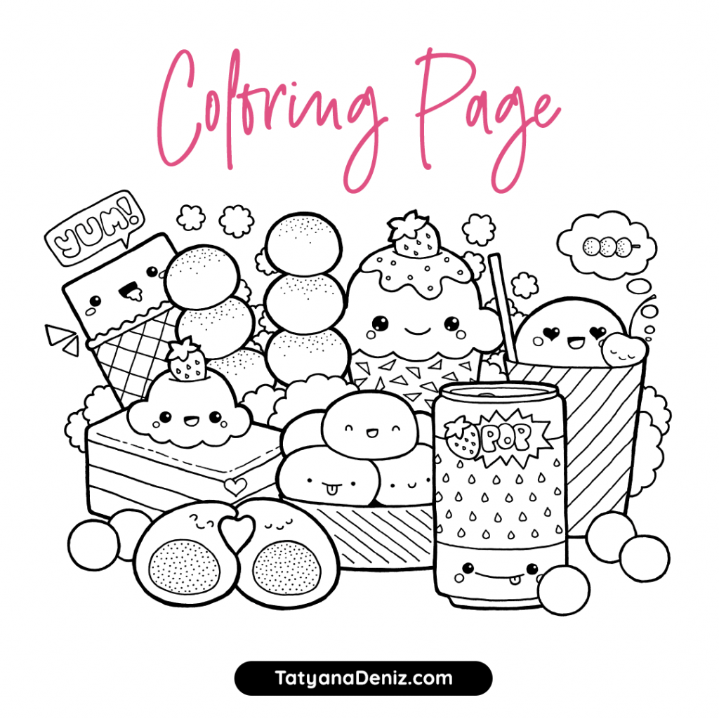 35 Cute Food Colouring Sheets 26