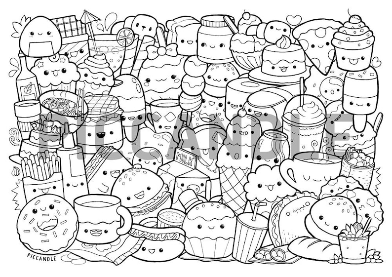 35 Cute Food Colouring Sheets 3