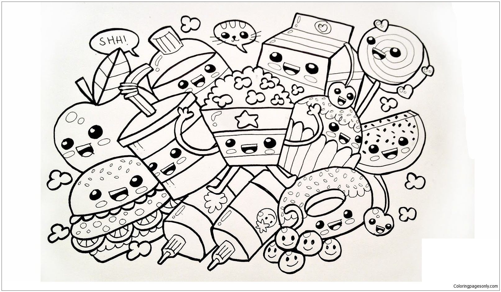 35 Cute Food Colouring Sheets 34