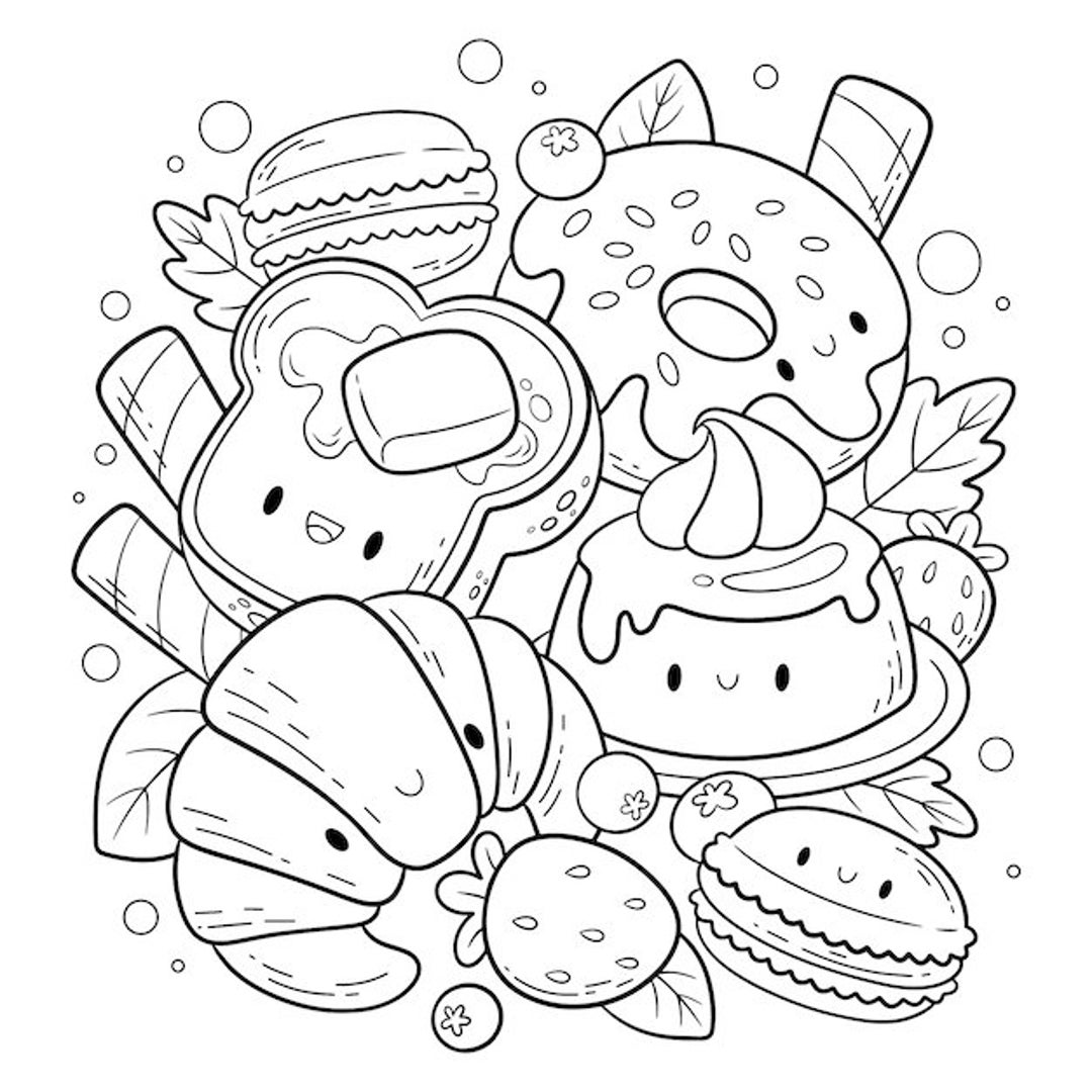 35 Cute Food Colouring Sheets 4