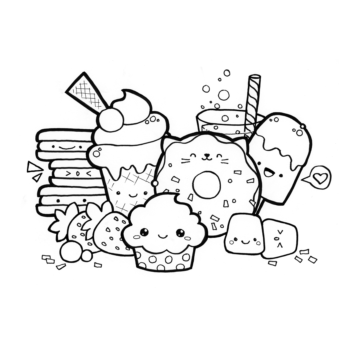35 Cute Food Colouring Sheets 5