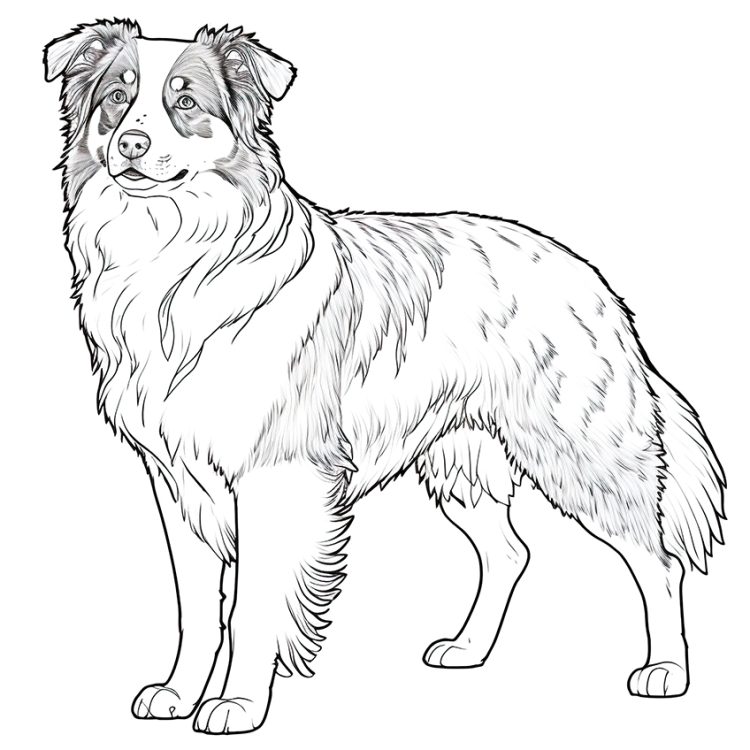 51 Australian Shepherd Coloring Page 2