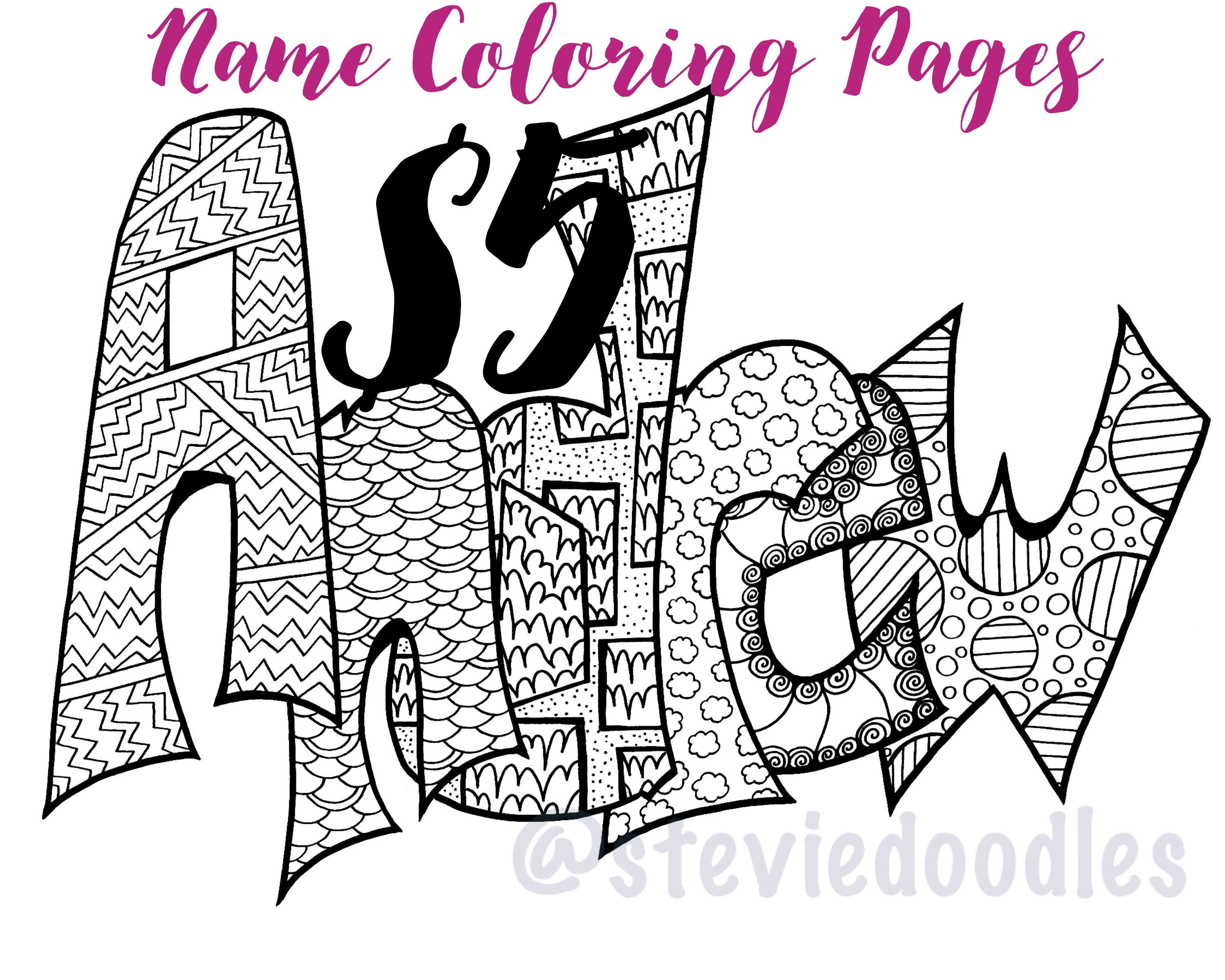 60 Name Coloring Page Generator 58