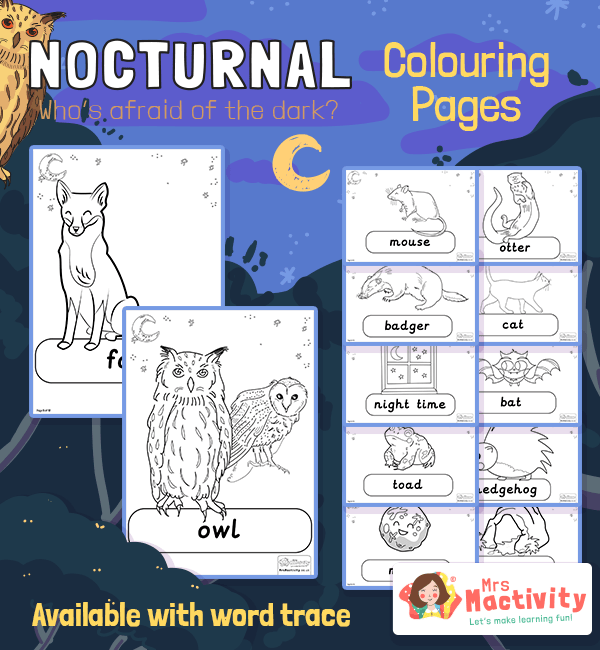 60 Nocturnal Animals Coloring Pages 52