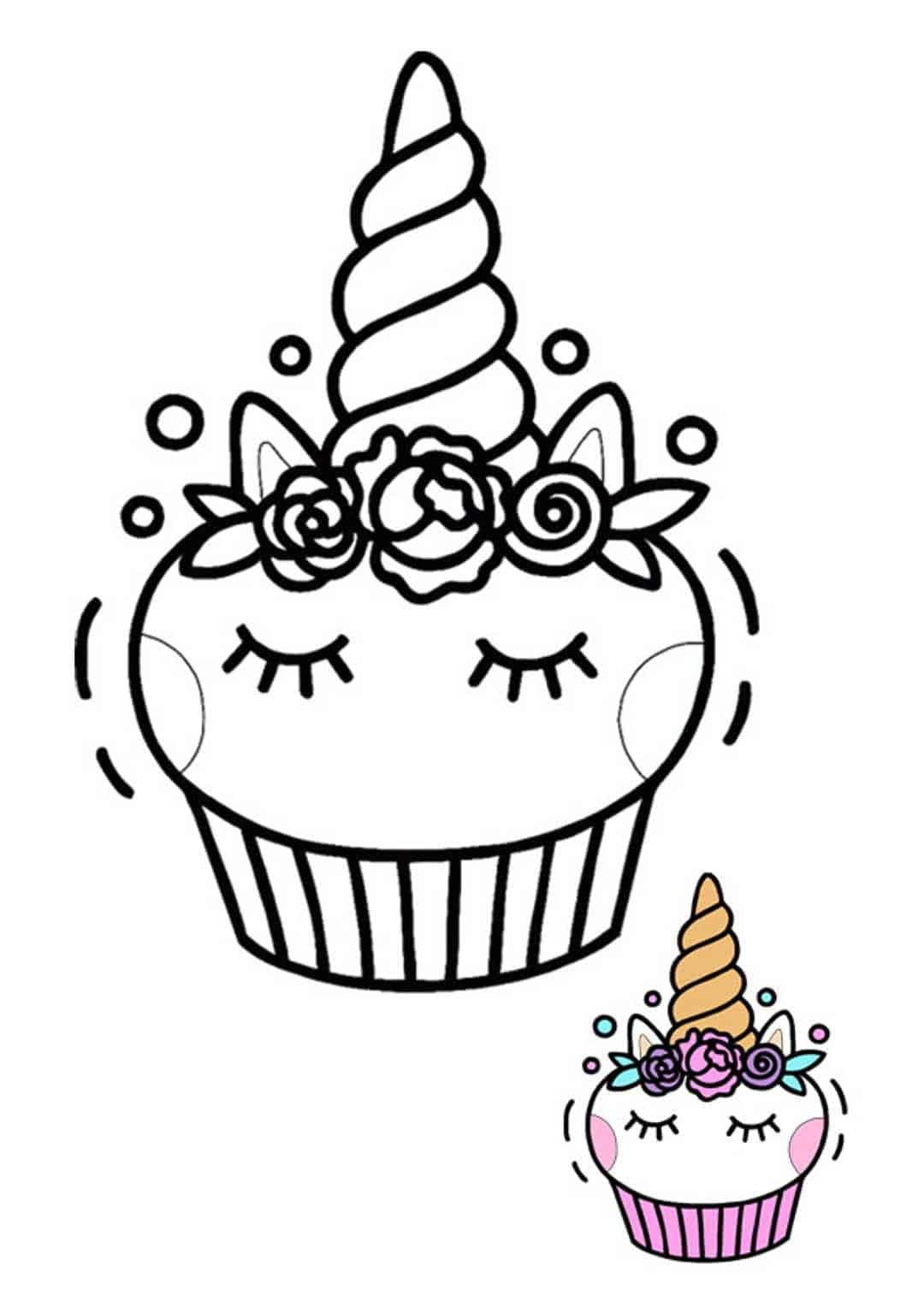 63 Unicorn Cake Coloring Pages 1