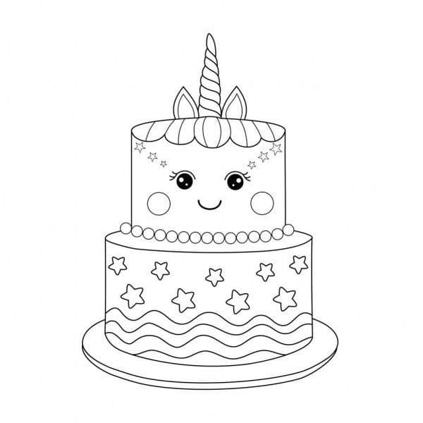 63 Unicorn Cake Coloring Pages 10