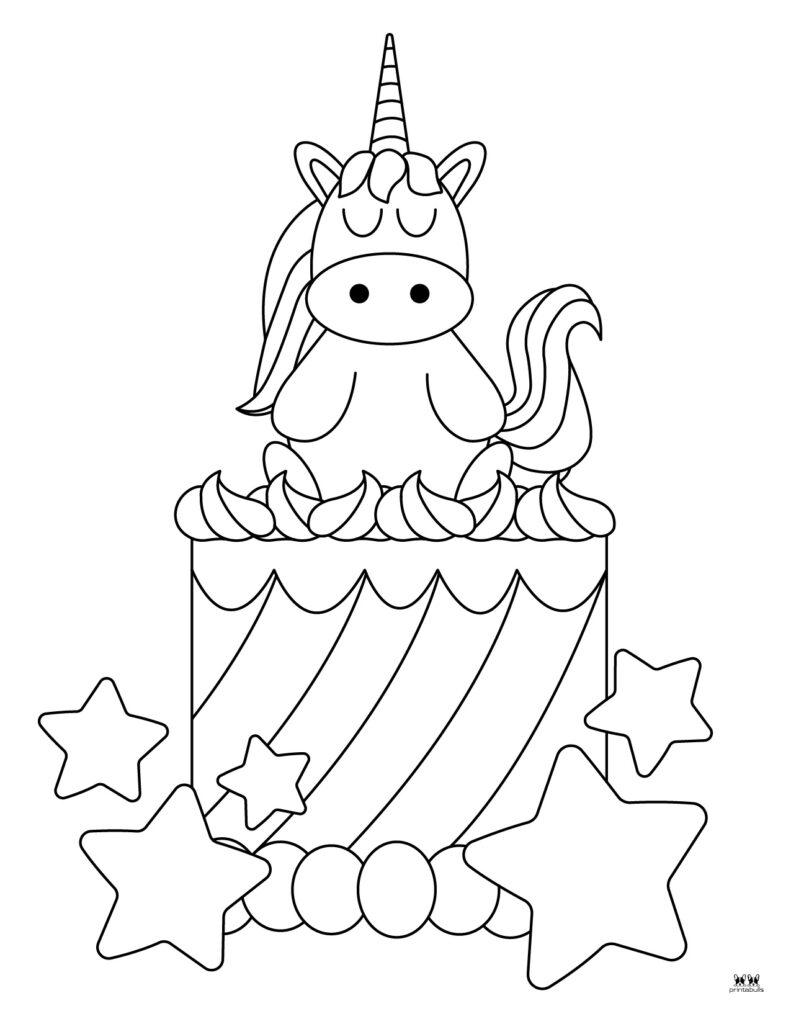 63 Unicorn Cake Coloring Pages 12