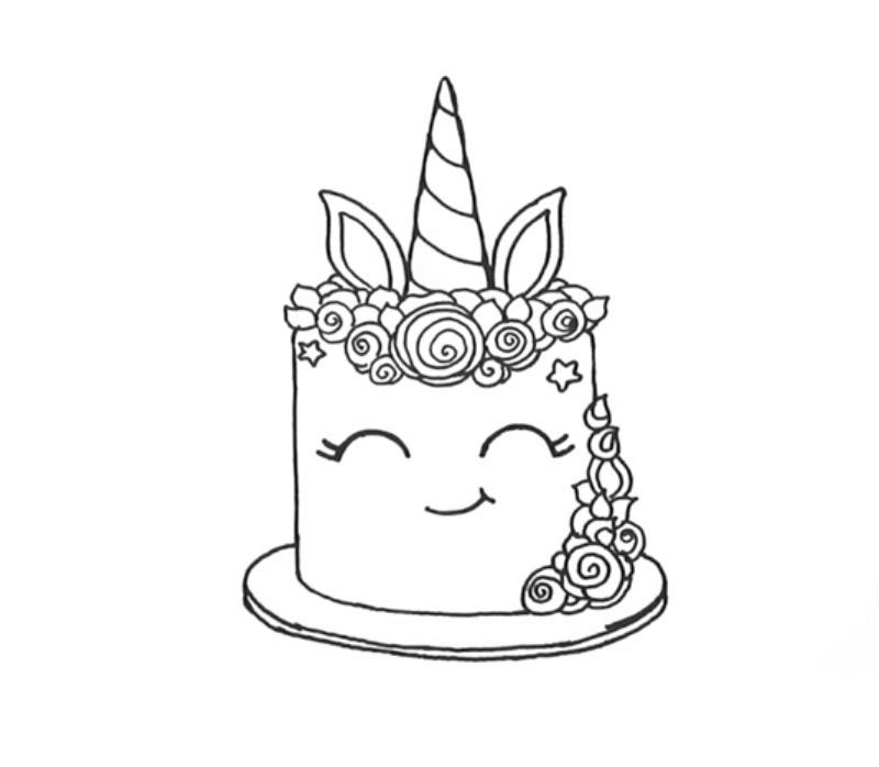 63 Unicorn Cake Coloring Pages 14