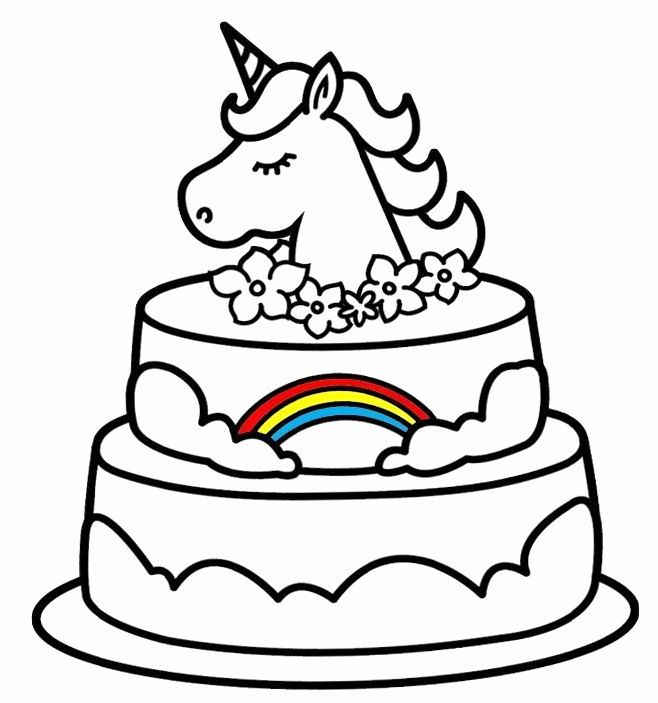 63 Unicorn Cake Coloring Pages 19
