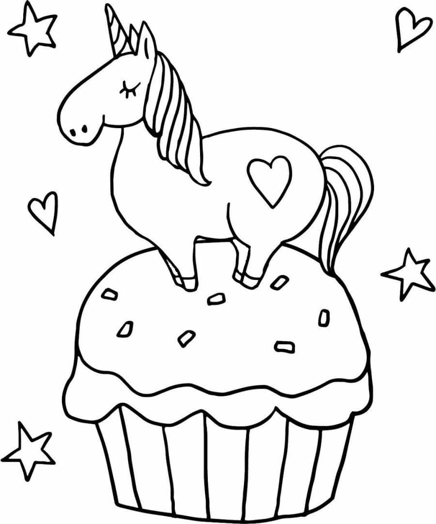 63 Unicorn Cake Coloring Pages 3