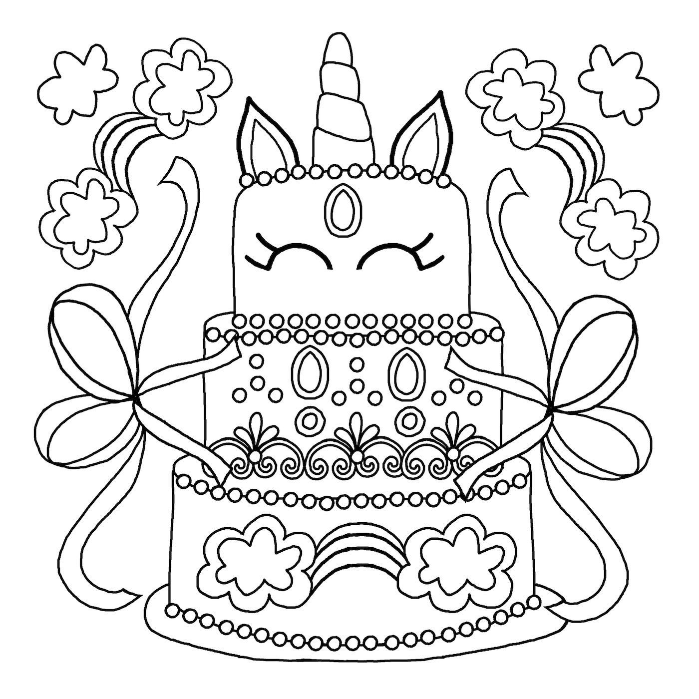 63 Unicorn Cake Coloring Pages 31