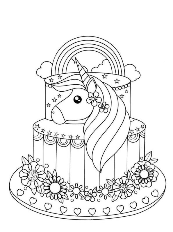 63 Unicorn Cake Coloring Pages 34