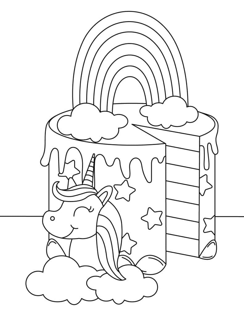 63 Unicorn Cake Coloring Pages 35