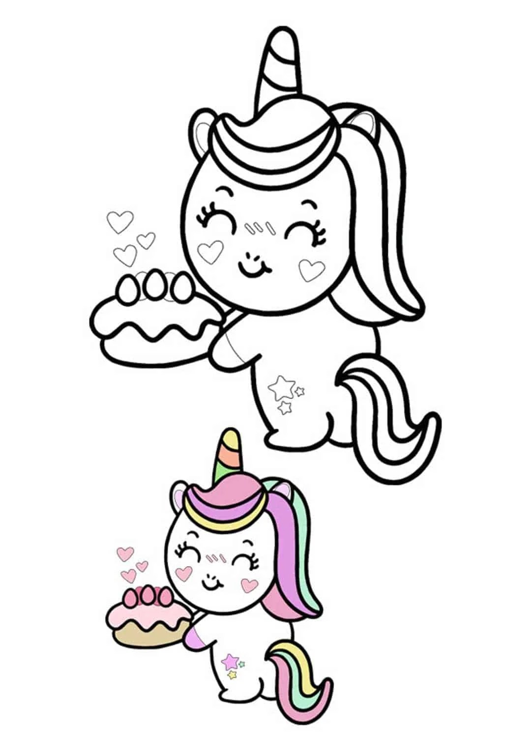 63 Unicorn Cake Coloring Pages 45