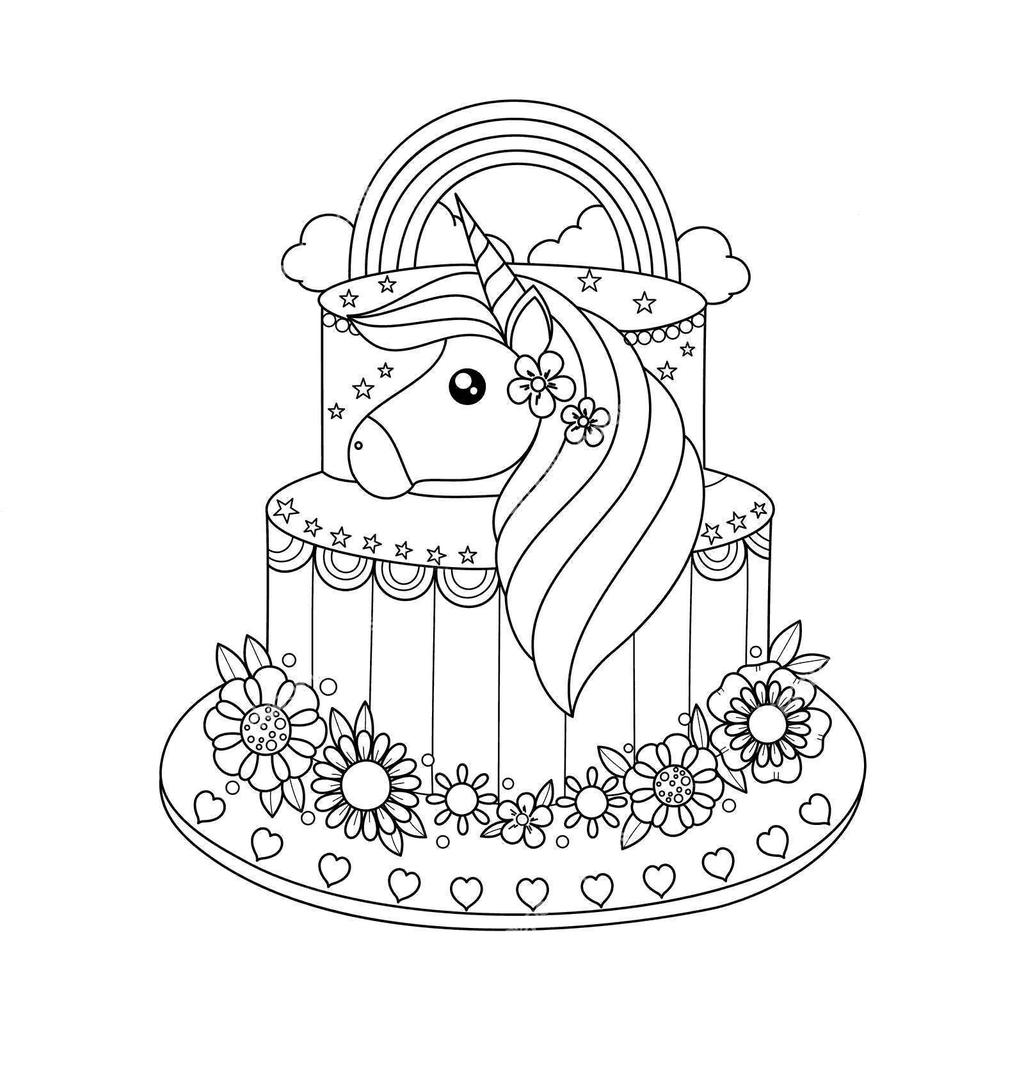 63 Unicorn Cake Coloring Pages 57