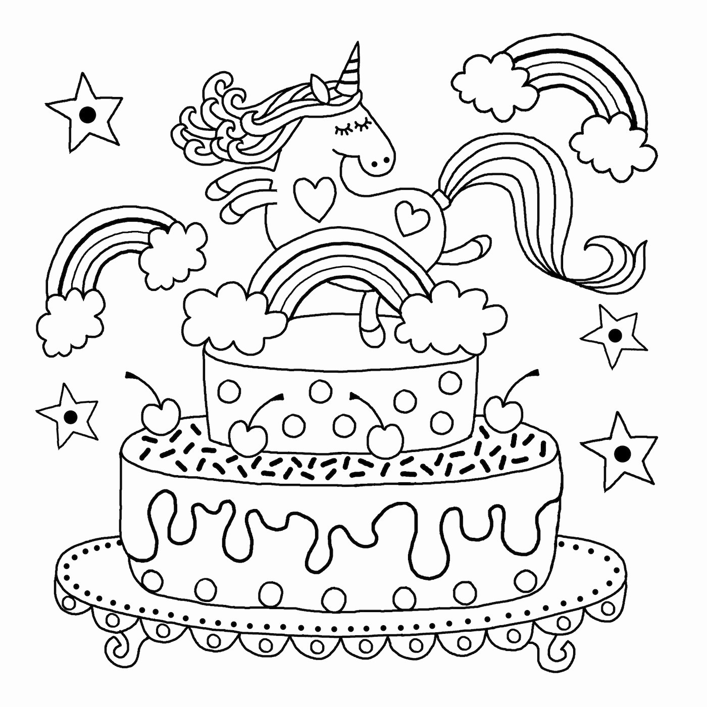 63 Unicorn Cake Coloring Pages 59