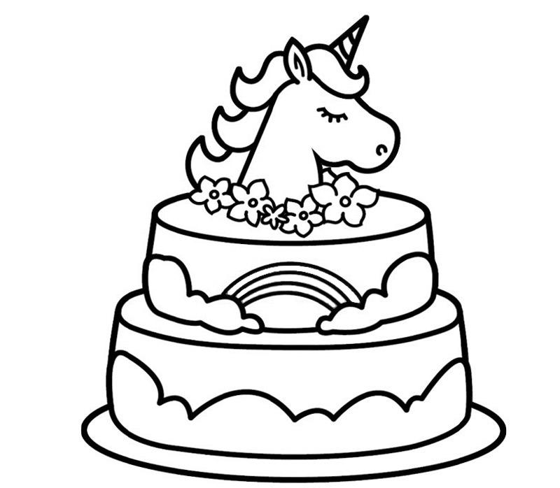 63 Unicorn Cake Coloring Pages 60