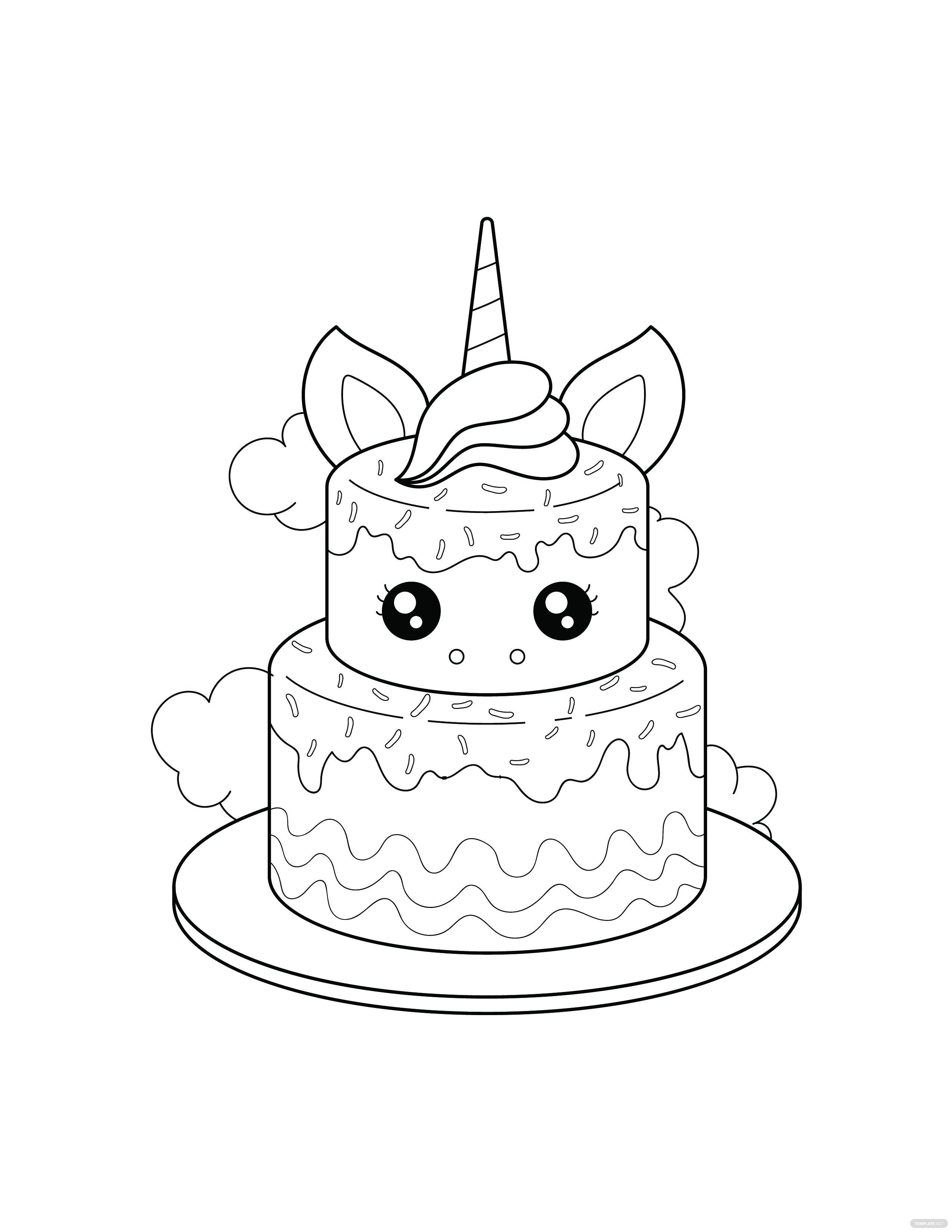 63 Unicorn Cake Coloring Pages 63