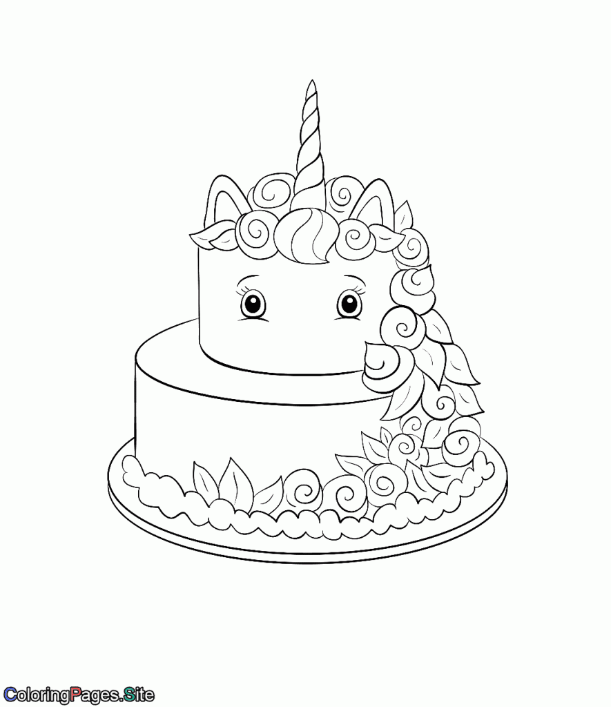 63 Unicorn Cake Coloring Pages 64