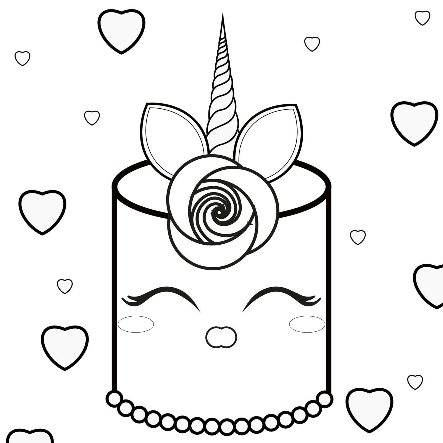 63 Unicorn Cake Coloring Pages 67