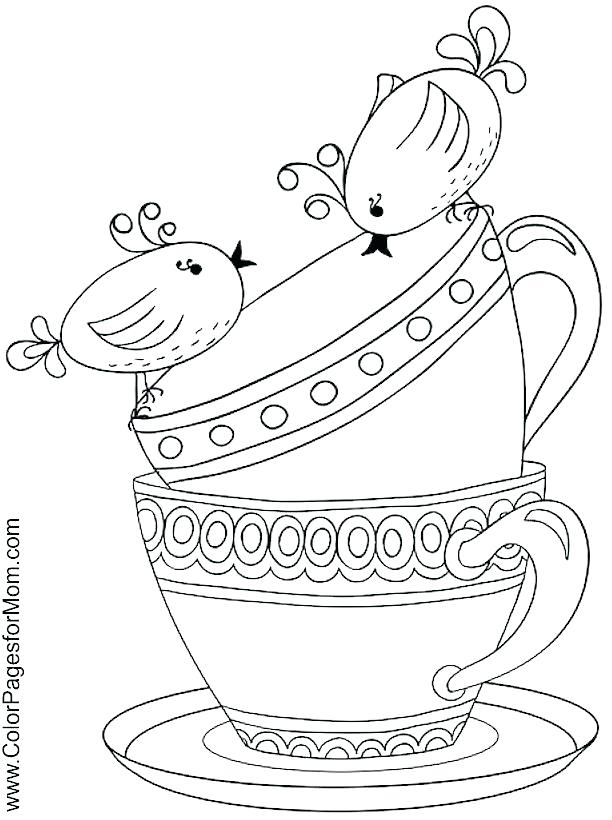 64 Tea Party Coloring Page 15