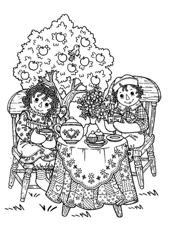 64 Tea Party Coloring Page 16