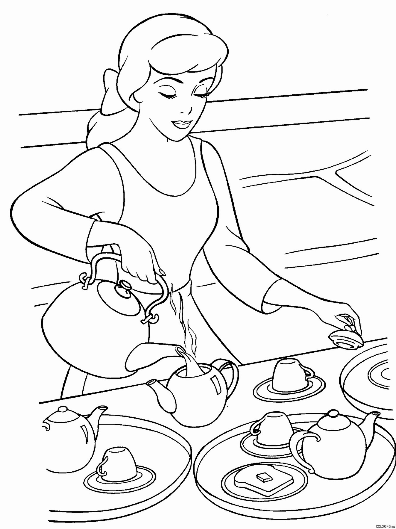 64 Tea Party Coloring Page 2