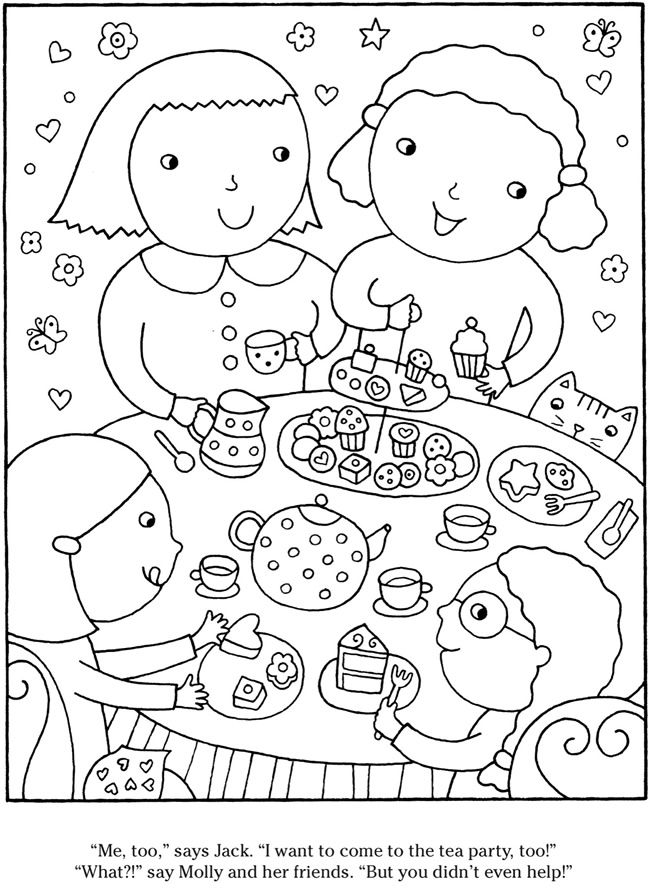 64 Tea Party Coloring Page 20
