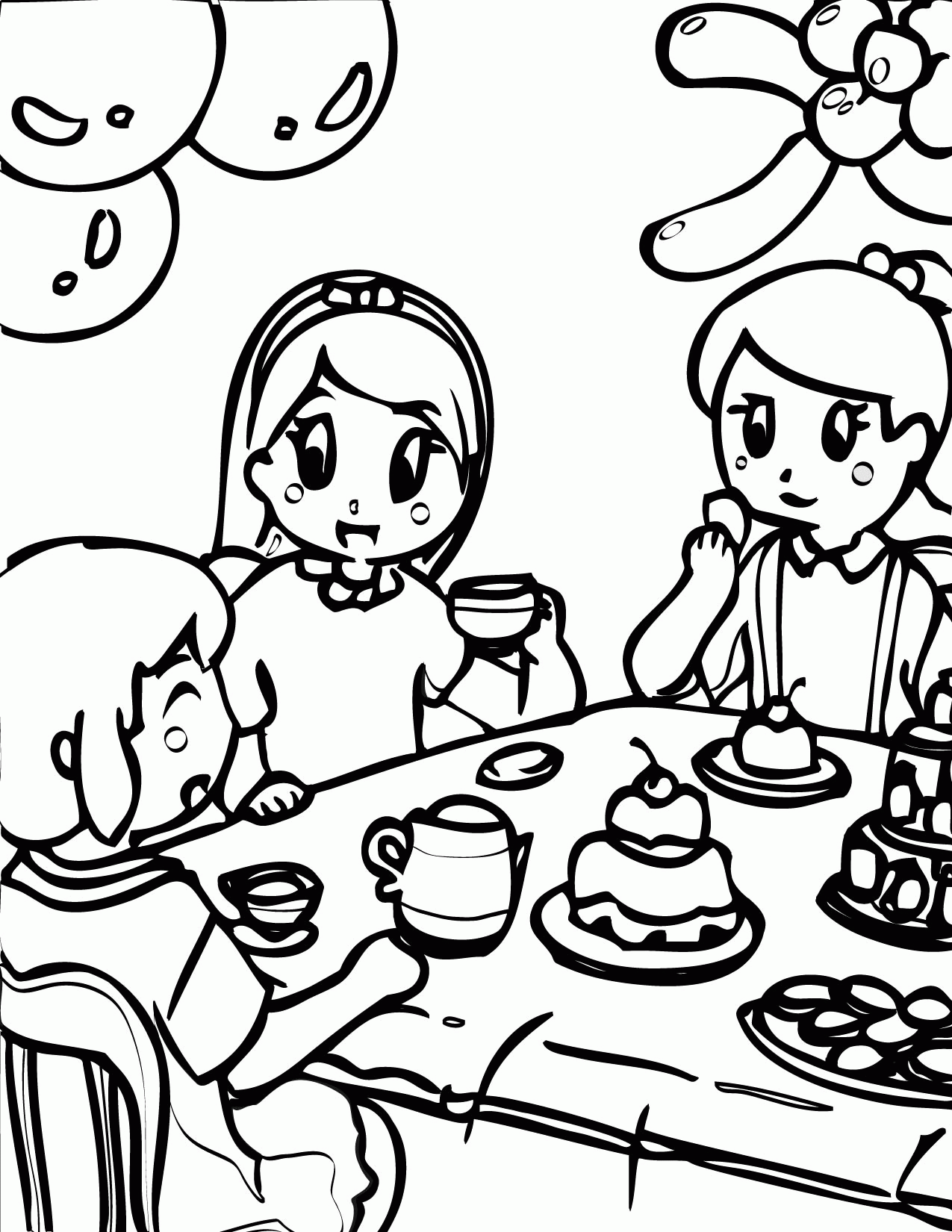 64 Tea Party Coloring Page 23