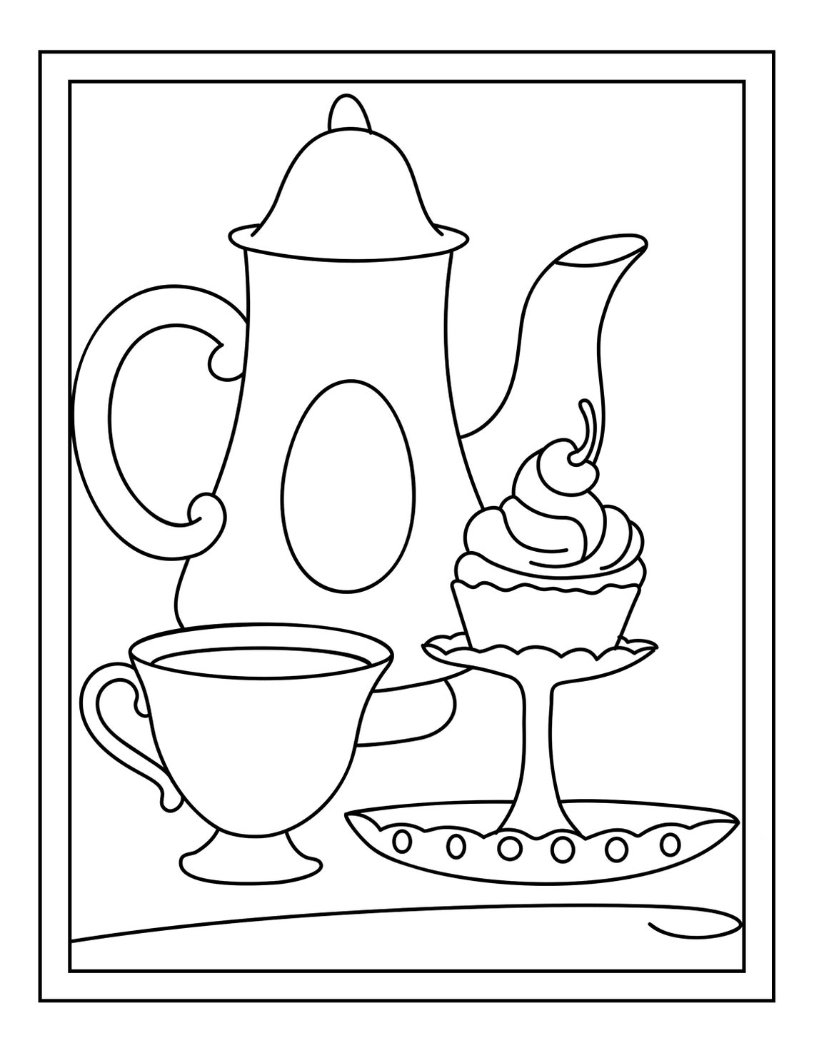 64 Tea Party Coloring Page 24