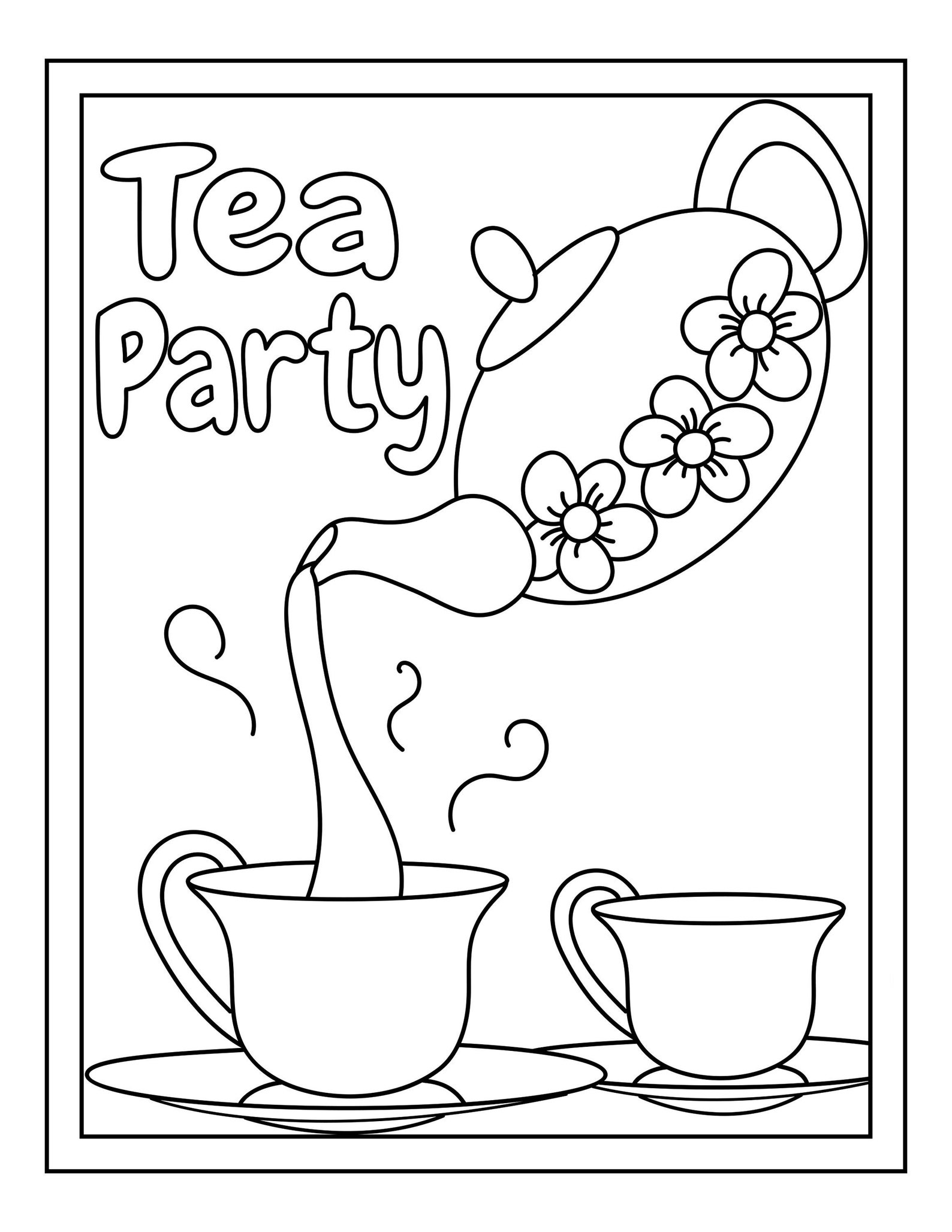 64 Tea Party Coloring Page 25