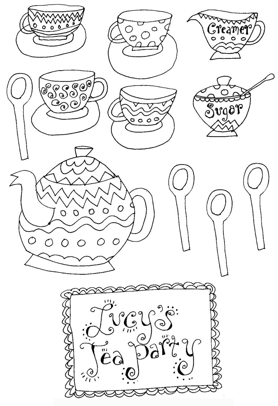 64 Tea Party Coloring Page 29