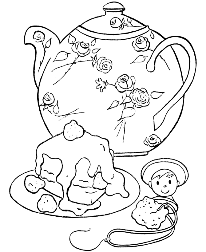 64 Tea Party Coloring Page 3
