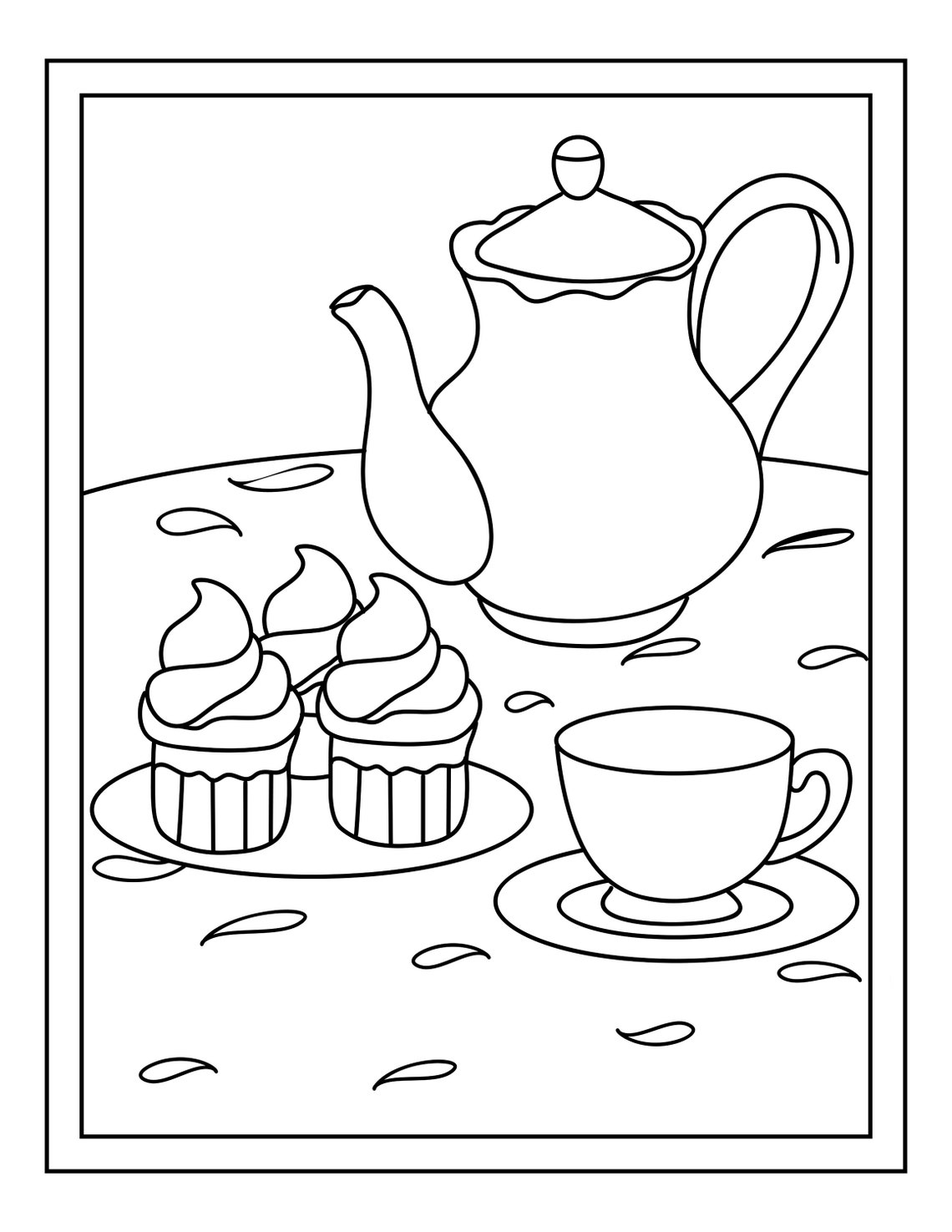 64 Tea Party Coloring Page 31