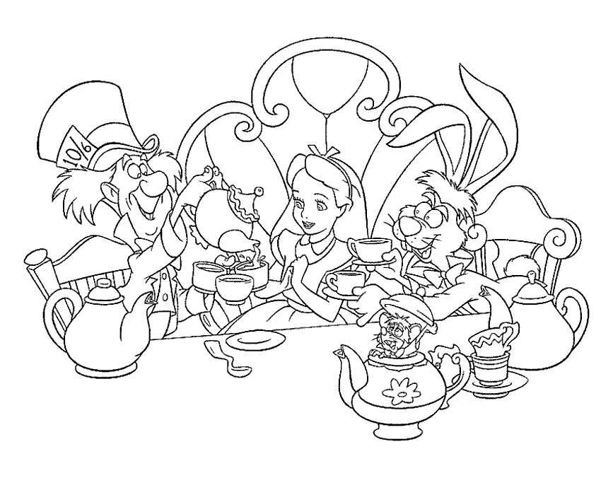 64 Tea Party Coloring Page 33